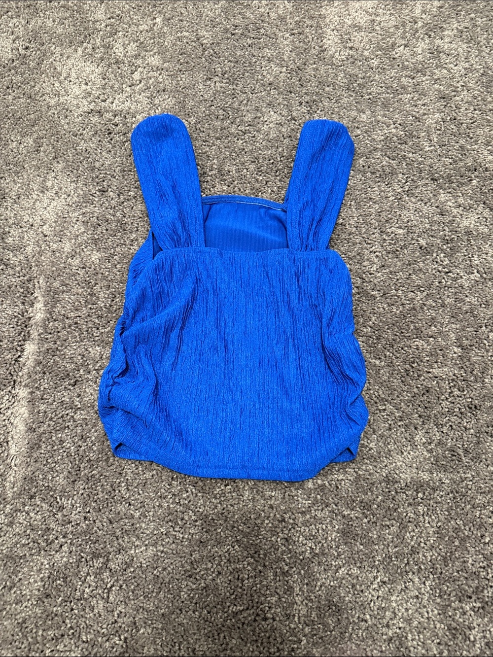 SHEIN Cobalt Blue Textured Square-Neck Camisole